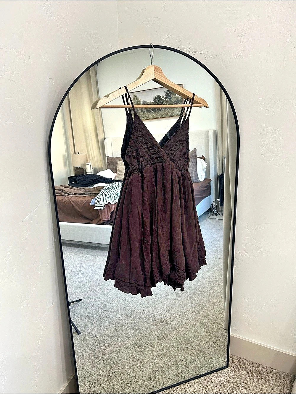 Fade rose Mini Dress in Brown Size small Like New